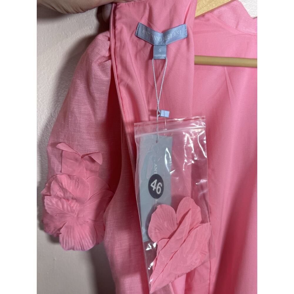 NWT Antonio Melani Dress 6 Pink Fit & Flare Formal Party Linen MSRP $299 Floral - Picture 6 of 9